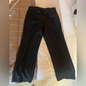 J Crew Chalk Stripe Wool Trousers 33 x 30